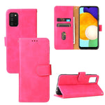 Tinta unita Skin Feel Fibbia magnetica Flip orizzontale Custodia in pelle PU con struttura in vitello con supporto e slot per schede e portafoglio, For Samsung Galaxy A03s