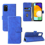 Tinta unita Skin Feel Fibbia magnetica Flip orizzontale Custodia in pelle PU con struttura in vitello con supporto e slot per schede e portafoglio, For Samsung Galaxy A03s