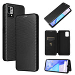 Struttura in fibra di carbonio Flip orizzontale magnetico Custodia in pelle TPU + PC + PU con slot per schede, For UMIDIGI Power 5