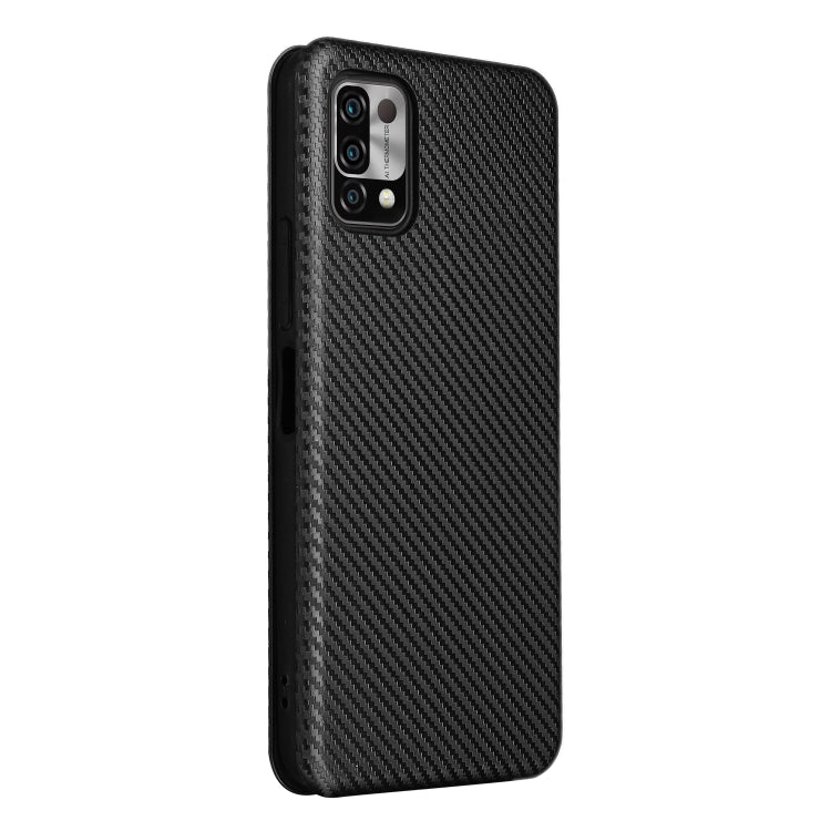 Struttura in fibra di carbonio Flip orizzontale magnetico Custodia in pelle TPU + PC + PU con slot per schede, For UMIDIGI Power 5