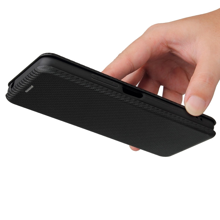 Struttura in fibra di carbonio Flip orizzontale magnetico Custodia in pelle TPU + PC + PU con slot per schede, For UMIDIGI Power 5
