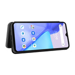 Struttura in fibra di carbonio Flip orizzontale magnetico Custodia in pelle TPU + PC + PU con slot per schede, For UMIDIGI Power 5