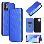 Struttura in fibra di carbonio Flip orizzontale magnetico Custodia in pelle TPU + PC + PU con slot per schede, For UMIDIGI Power 5