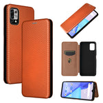 Struttura in fibra di carbonio Flip orizzontale magnetico Custodia in pelle TPU + PC + PU con slot per schede, For UMIDIGI Power 5