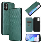 Struttura in fibra di carbonio Flip orizzontale magnetico Custodia in pelle TPU + PC + PU con slot per schede, For UMIDIGI Power 5