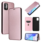 Struttura in fibra di carbonio Flip orizzontale magnetico Custodia in pelle TPU + PC + PU con slot per schede, For UMIDIGI Power 5