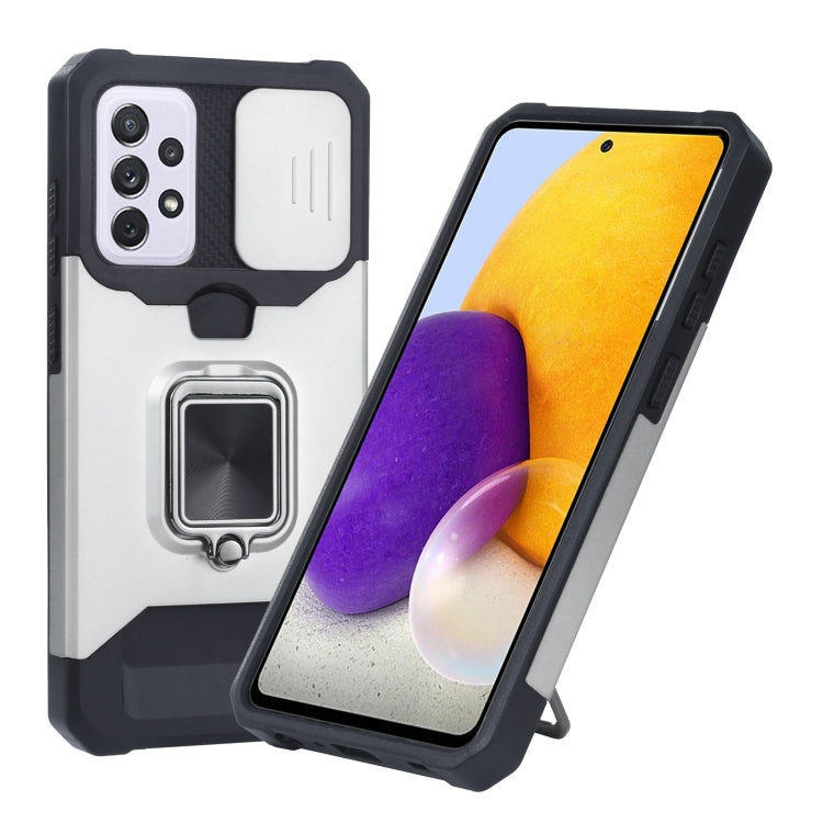 Cover per fotocamera scorrevole Design Custodia antiurto per PC + TPU con supporto per anello e slot per schede, For Google Pixel 5a 5G, For Samsung Galaxy A42 5G, For Samsung Galaxy A72 5G, For Samsung Galaxy Note20 Ultra