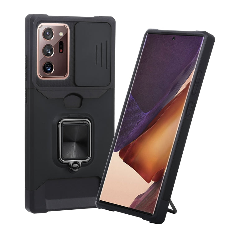 Cover per fotocamera scorrevole Design Custodia antiurto per PC + TPU con supporto per anello e slot per schede, For Google Pixel 5a 5G, For Samsung Galaxy A42 5G, For Samsung Galaxy A72 5G, For Samsung Galaxy Note20 Ultra