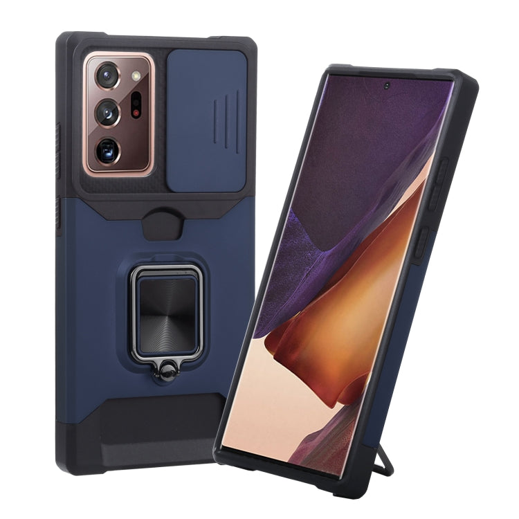 Cover per fotocamera scorrevole Design Custodia antiurto per PC + TPU con supporto per anello e slot per schede, For Google Pixel 5a 5G, For Samsung Galaxy A42 5G, For Samsung Galaxy A72 5G, For Samsung Galaxy Note20 Ultra