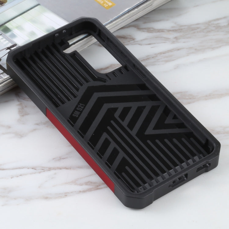 Cover per fotocamera scorrevole Design Custodia antiurto per PC + TPU con supporto per anello e slot per schede, For Samsung Galaxy S21 5G, For Samsung Galaxy S21+ 5G, For Samsung Galaxy Note20