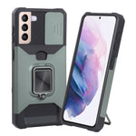 Cover per fotocamera scorrevole Design Custodia antiurto per PC + TPU con supporto per anello e slot per schede, For Samsung Galaxy S21 5G, For Samsung Galaxy S21+ 5G, For Samsung Galaxy Note20