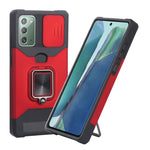 Cover per fotocamera scorrevole Design Custodia antiurto per PC + TPU con supporto per anello e slot per schede, For Samsung Galaxy S21 5G, For Samsung Galaxy S21+ 5G, For Samsung Galaxy Note20