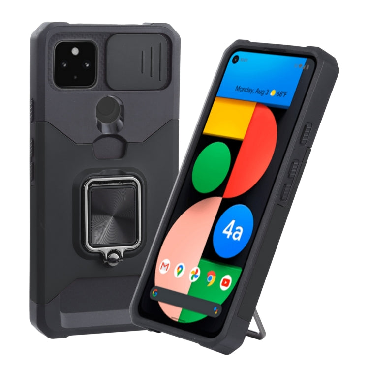 Cover per fotocamera scorrevole Design Custodia antiurto per PC + TPU con supporto per anello e slot per schede, For Google Pixel 5a 5G, For Samsung Galaxy A42 5G, For Samsung Galaxy A72 5G, For Samsung Galaxy Note20 Ultra