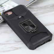 Cover per fotocamera scorrevole Design Custodia antiurto per PC + TPU con supporto per anello e slot per schede, For iPhone SE 2022 / SE 2020 / 8 / 7 / 6s / 6, For iPhone 8 Plus / 7 Plus / 6s Plus / 6 Plus