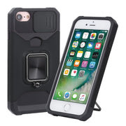 Cover per fotocamera scorrevole Design Custodia antiurto per PC + TPU con supporto per anello e slot per schede, For iPhone SE 2022 / SE 2020 / 8 / 7 / 6s / 6, For iPhone 8 Plus / 7 Plus / 6s Plus / 6 Plus