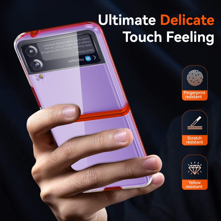 Semplice custodia antiurto PC + TPU in cristallo trasparente all-inclusive, For Samsung Galaxy Z Flip3 5G