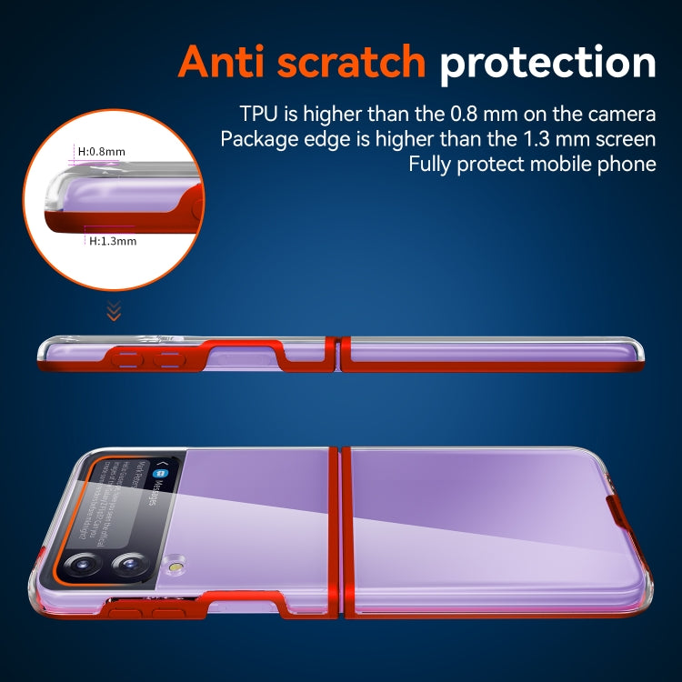 Semplice custodia antiurto PC + TPU in cristallo trasparente all-inclusive, For Samsung Galaxy Z Flip3 5G