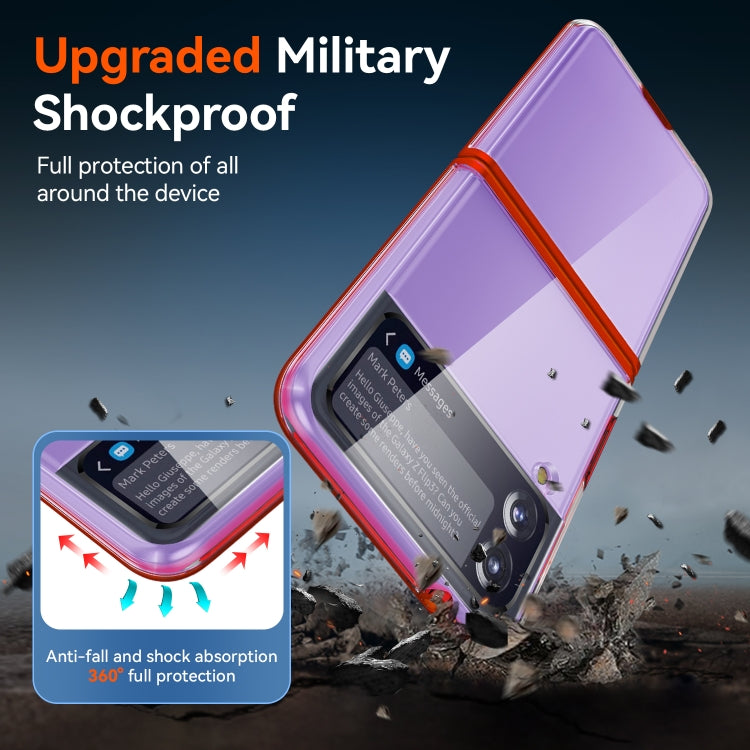 Semplice custodia antiurto PC + TPU in cristallo trasparente all-inclusive, For Samsung Galaxy Z Flip3 5G