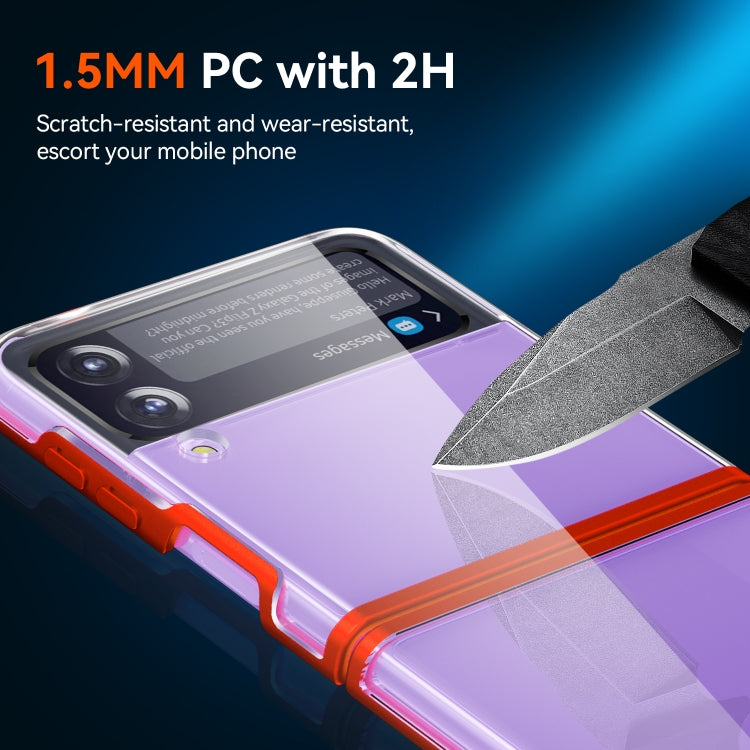 Semplice custodia antiurto PC + TPU in cristallo trasparente all-inclusive, For Samsung Galaxy Z Flip3 5G