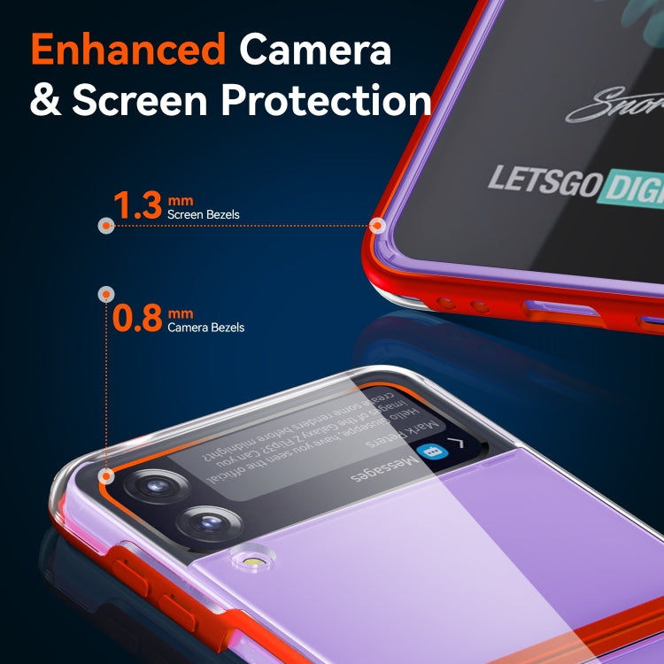 Semplice custodia antiurto PC + TPU in cristallo trasparente all-inclusive, For Samsung Galaxy Z Flip3 5G