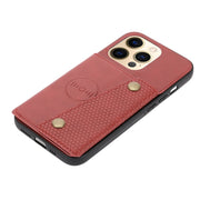 Custodia protettiva magnetica antiurto in PU + TPU con doppia fibbia con slot per schede e supporto, For iPhone 13 mini, For iPhone 13, For iPhone 13 Pro, For iPhone 13 Pro Max