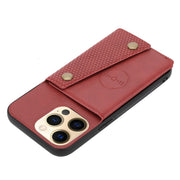Custodia protettiva magnetica antiurto in PU + TPU con doppia fibbia con slot per schede e supporto, For iPhone 13 mini, For iPhone 13, For iPhone 13 Pro, For iPhone 13 Pro Max