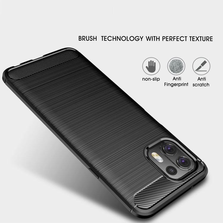 Custodia in TPU in fibra di carbonio con trama spazzolata, For Motorola Moto Edge 20 Lite, For Motorola Moto Edge 20 Pro, For Motorola Moto Edge 20