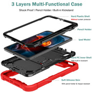 Custodia protettiva antiurto in silicone + PC con supporto, For iPad mini 2024 / mini 6