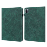Custodia in pelle flip orizzontale con motivo in rilievo pavone TPU + PU con supporto e slot per carte e portafoglio e funzione sleep / wake-up, For Xiaomi Pad 5 Pro / Pad 5