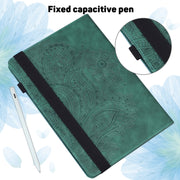Custodia in pelle flip orizzontale con motivo in rilievo pavone TPU + PU con supporto e slot per carte e portafoglio e funzione sleep / wake-up, For Xiaomi Pad 5 Pro / Pad 5