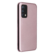 Struttura in fibra di carbonio Flip orizzontale magnetico Custodia in pelle TPU + PC + PU con slot per schede, For OPPO Realme GT Master, For OPPO Reno6 Z, For Motorola Edge 20 Lite, For Xiaomi Redmi 10