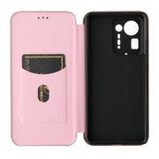 Struttura in fibra di carbonio Flip orizzontale magnetico Custodia in pelle TPU + PC + PU con slot per schede, For Xiaomi Mix 4