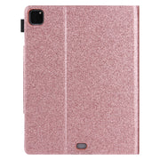 Custodia in pelle con flip orizzontale in polvere glitterata con supporto e slot per schede, cornice per foto e portafoglio, For iPad Pro 12.9 2022 / 2021 / 2020 / 2018