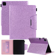 Custodia in pelle con flip orizzontale in polvere glitterata con supporto e slot per schede, cornice per foto e portafoglio, For iPad Pro 12.9 2022 / 2021 / 2020 / 2018
