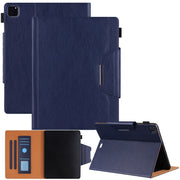Custodia in pelle flip orizzontale tinta unita con supporto e slot per schede, cornice per foto e portafoglio, For iPad Pro 12.9 2022 / 2021 / 2020 / 2018