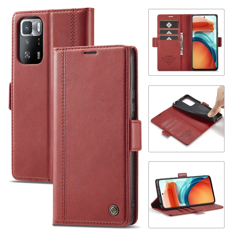 LC.IMEEKE Custodia in pelle a vibrazione orizzontale PU + TPU con fibbia magnetica con supporto e slot per schede e portafoglio, For Xiaomi Redmi Note 10 Pro/Note 10 Pro Max