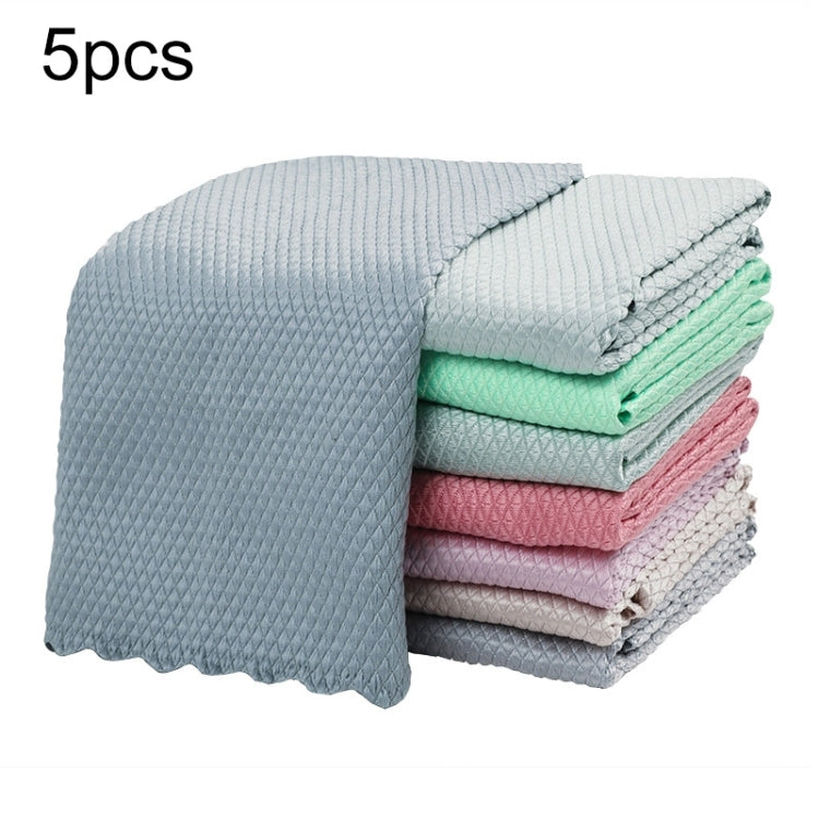 Stracci per squame di pesce antitraccia e facili da asciugare Asciugamani per la pulizia della cucina, consegna a colori casuali, specifica: 25x25 cm (sfuso, senza imballaggio), 5pcs, 10pcs, 20pcs