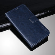 idewei Custodia in pelle orizzontale a conchiglia Crazy Horse Texture con supporto e slot per carte e portafoglio, For iPhone 13 Pro Max