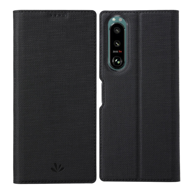 ViLi serie DMX Custodia a ribalta orizzontale antiurto in pelle TPU + PU con attrazione magnetica con slot per schede e supporto, For Sony Xperia 5 III, For Sharp Aquos R6