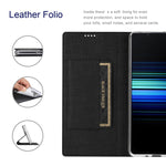 Custodia portafoglio in pelle TPU con slot carte per Sony Xperia