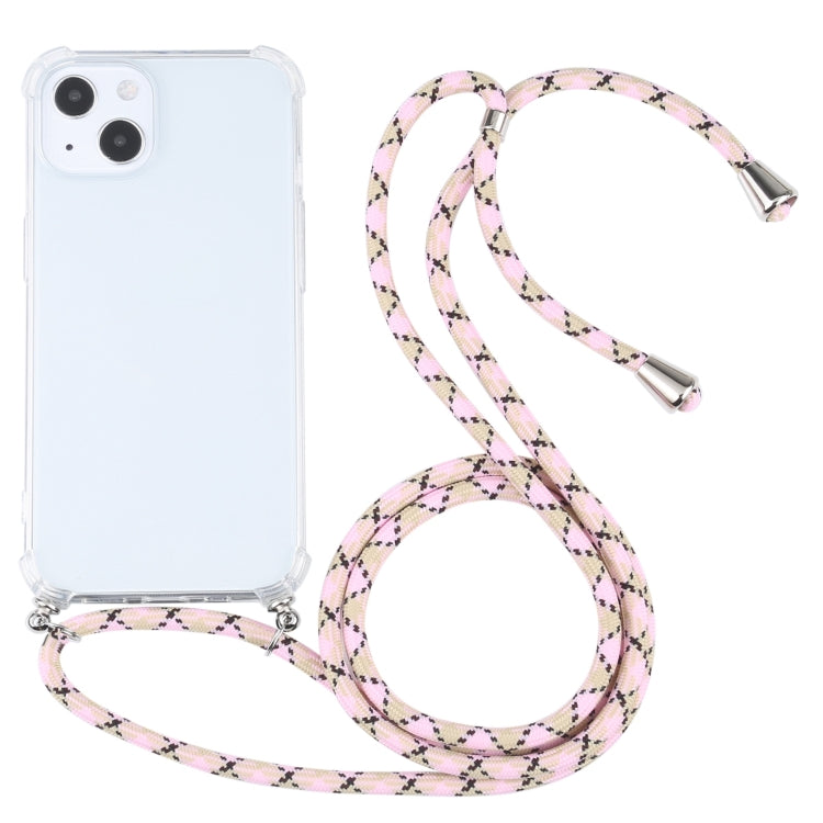 Custodia TPU trasparente antiurto con cordino per iPhone 13
