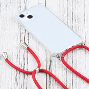 Custodia protettiva in TPU trasparente antiurto a quattro angoli con cordino, For iPhone 13