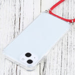 Custodia TPU trasparente antiurto con cordino per iPhone 13