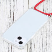 Custodia protettiva in TPU trasparente antiurto a quattro angoli con cordino, For iPhone 13