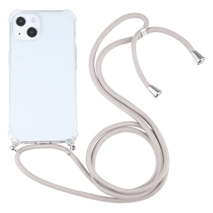 Custodia TPU trasparente antiurto con cordino per iPhone 13