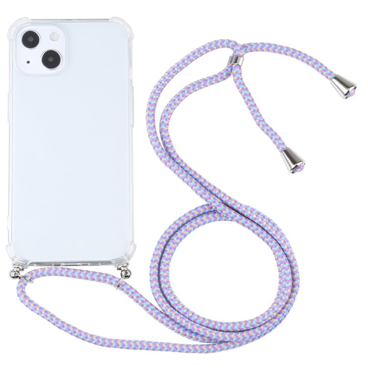 Custodia TPU trasparente antiurto con cordino per iPhone 13