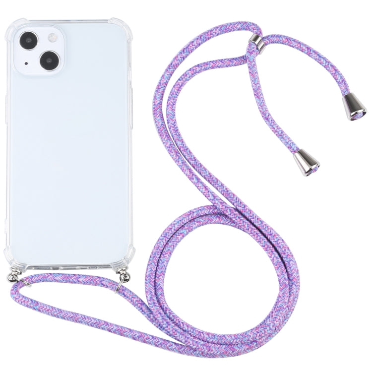 Custodia TPU trasparente antiurto con cordino per iPhone 13