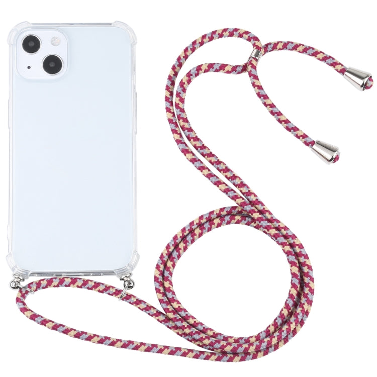 Custodia TPU trasparente antiurto con cordino per iPhone 13