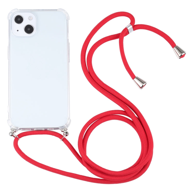 Custodia protettiva in TPU trasparente antiurto a quattro angoli con cordino, For iPhone 13 mini
