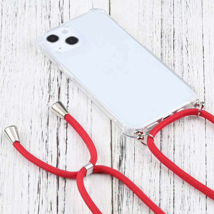 Custodia TPU trasparente antiurto con cordino per iPhone 13 mini